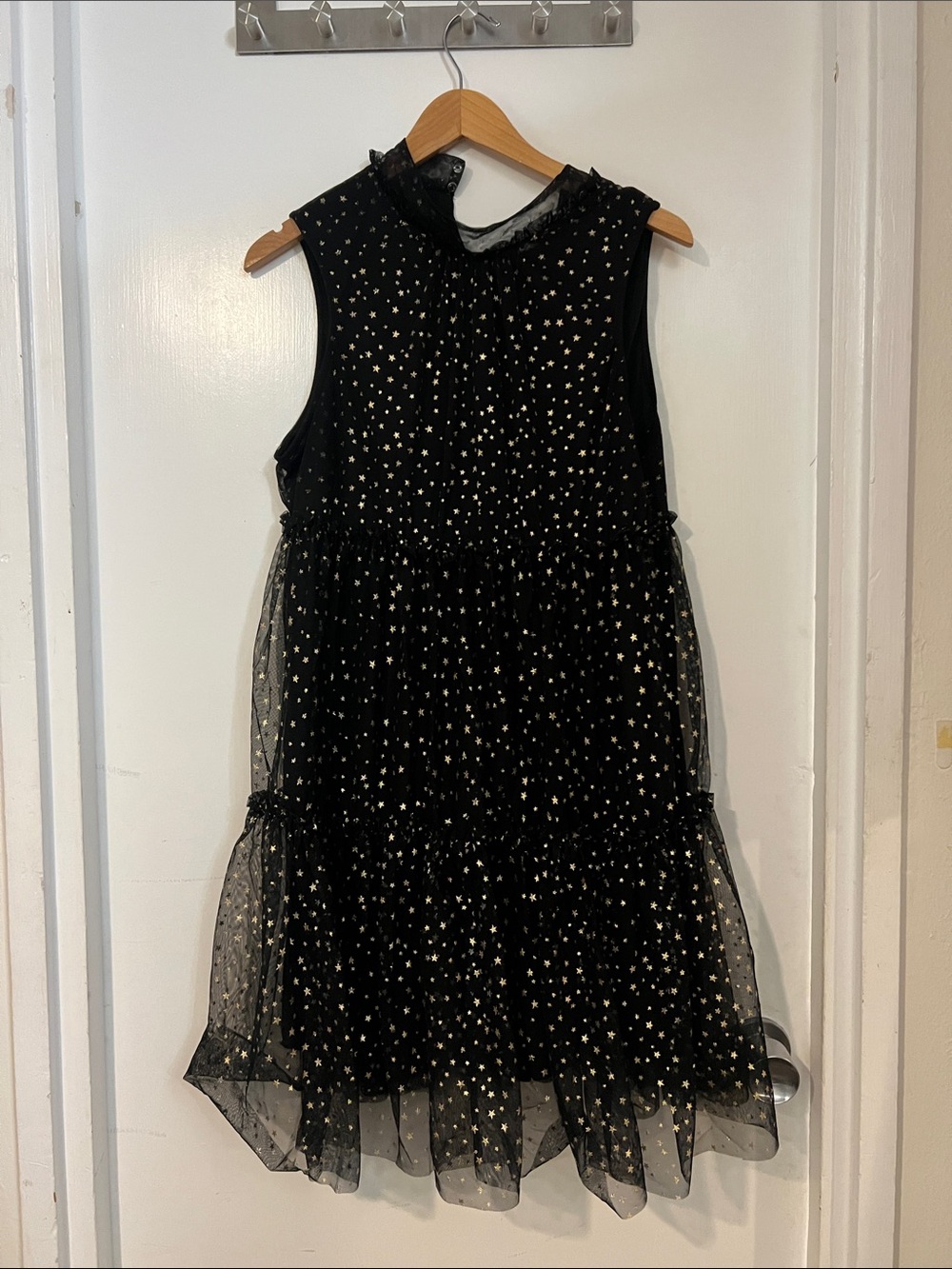 POPSUGAR Black Dress with Metallic Star Accents